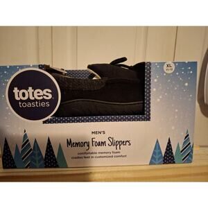 NEW Mens Totes Toasties Memory Foam Slippers, XL Size 11/ 12 Black (SKU 357)